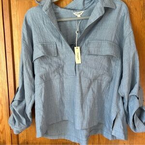 Max Studio Light Blue Blouse